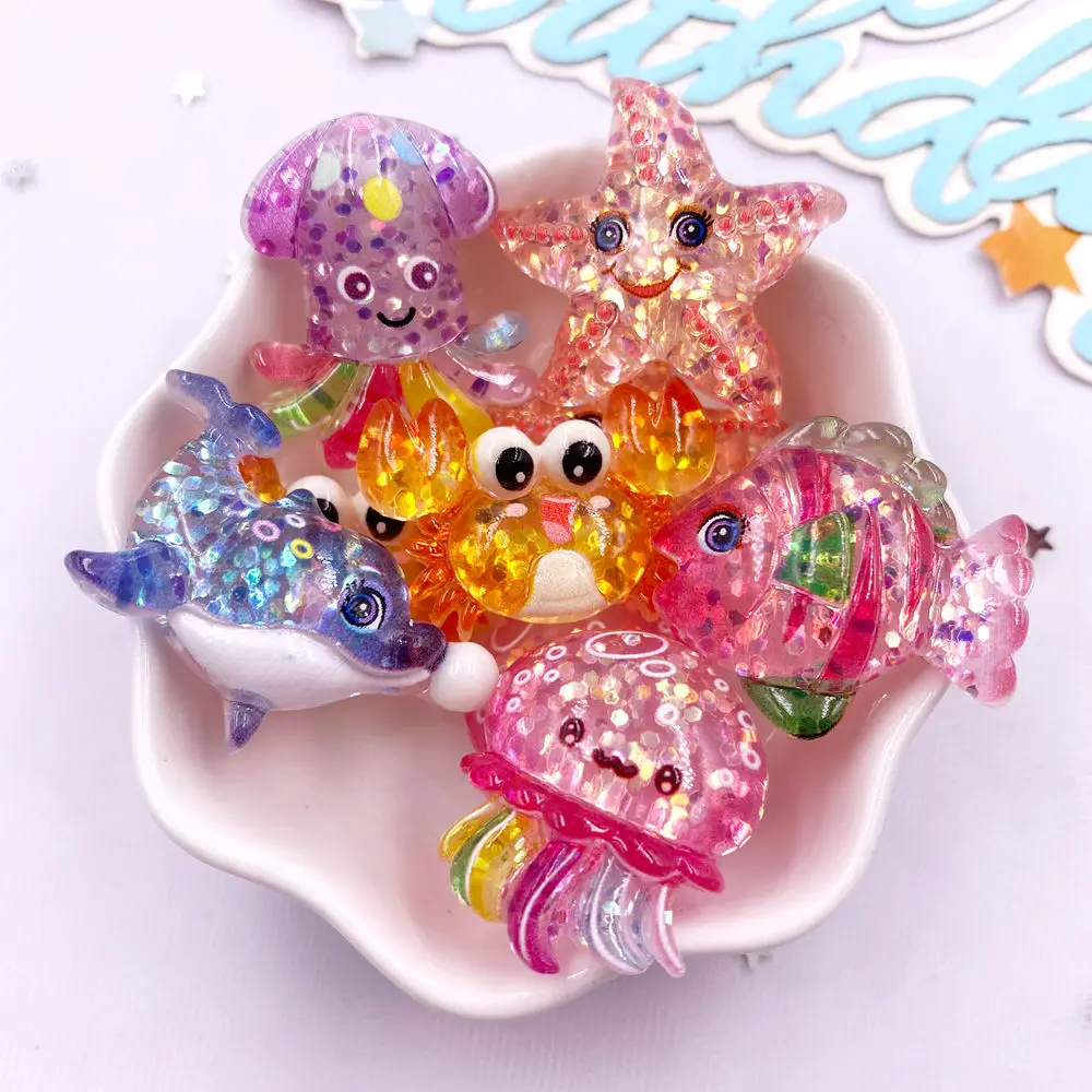 Star Flat Back - 10 pièces paillettes résine colorée étoile
