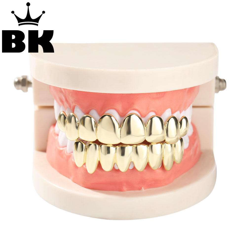 Body Jewelry Gold Plated - THE BLING KING-Ensemble de grillz poli