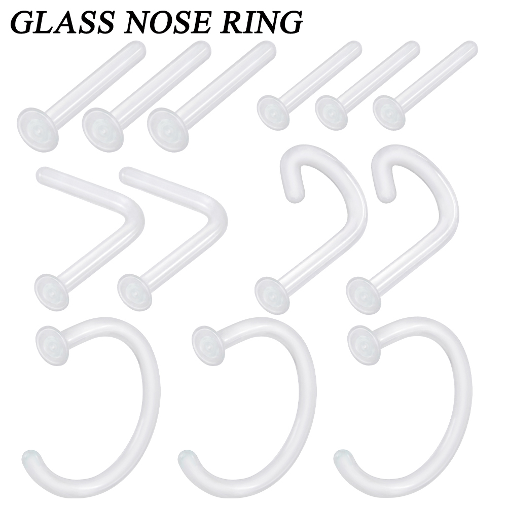 Body Jewelry Holder - Goujon de nez en verre Transparent,