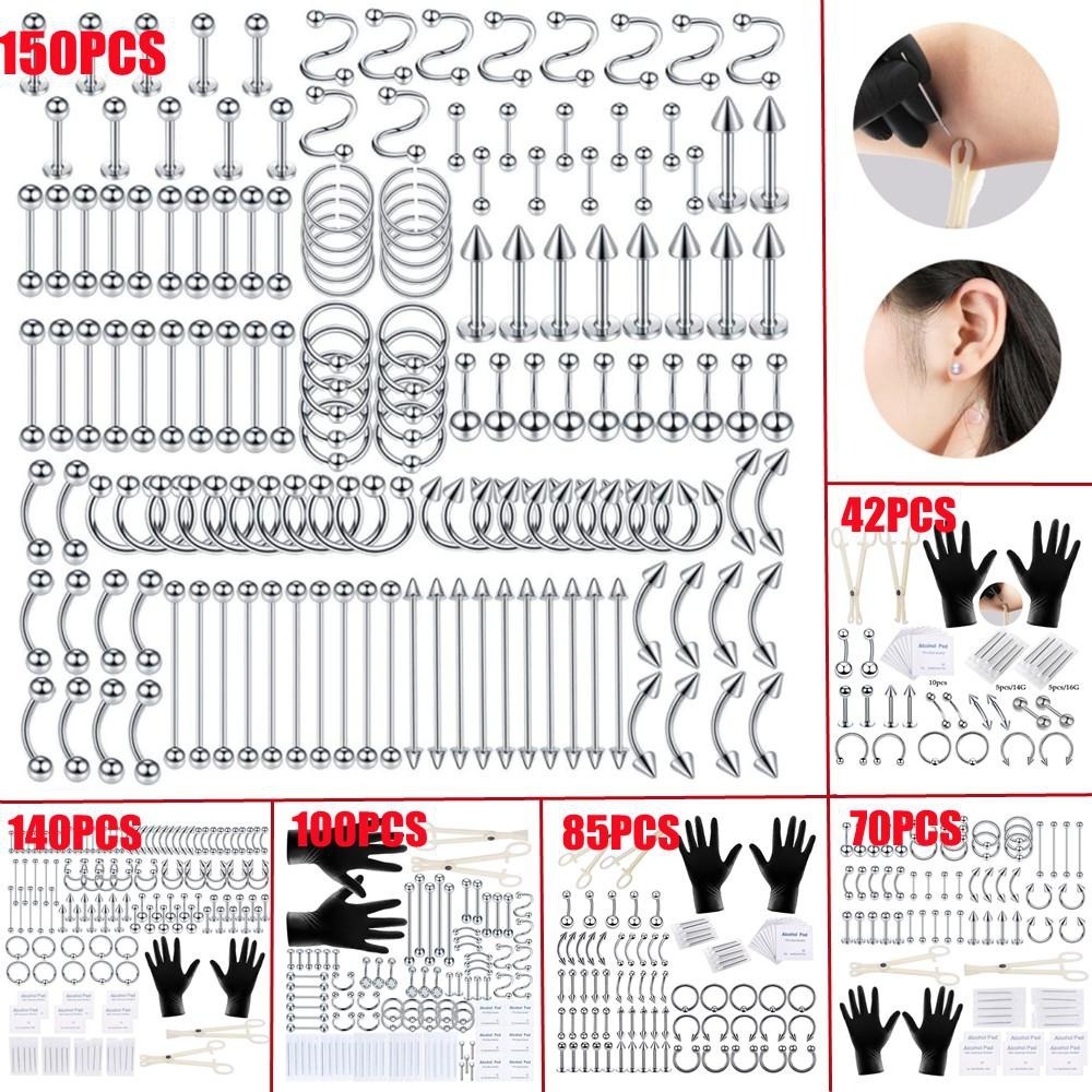 Body Jewelry Nipple Rings - Kit de Piercing Corporel 150/140/85/70/42 Pièces,