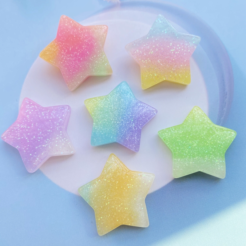 Star Flat Back - 10 pièces Kawaii mignon mixte étoiles