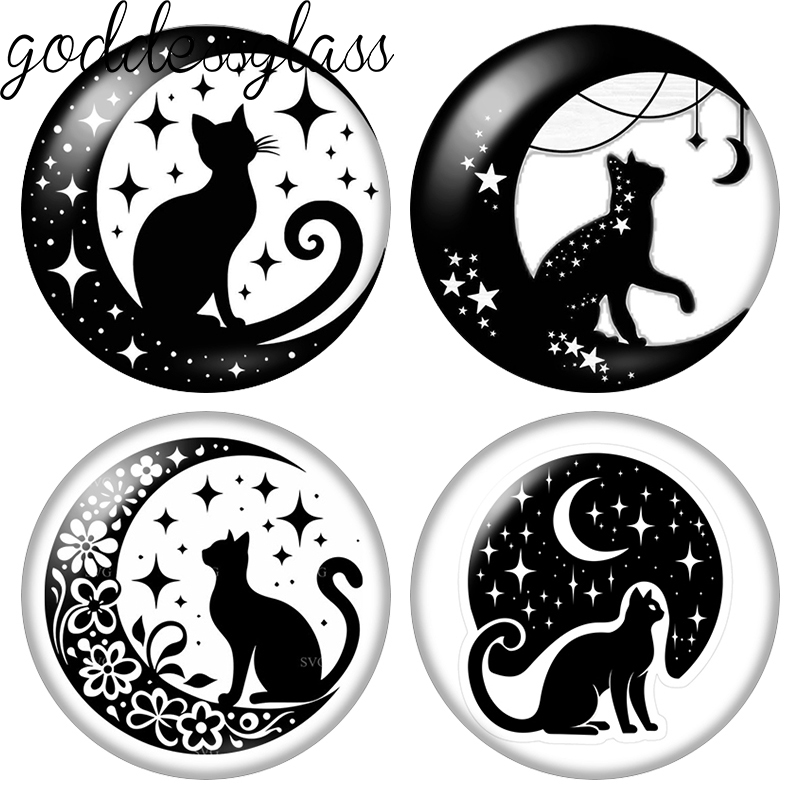 Star Flat Back - Cabochons en verre photo ronds Moon&Star