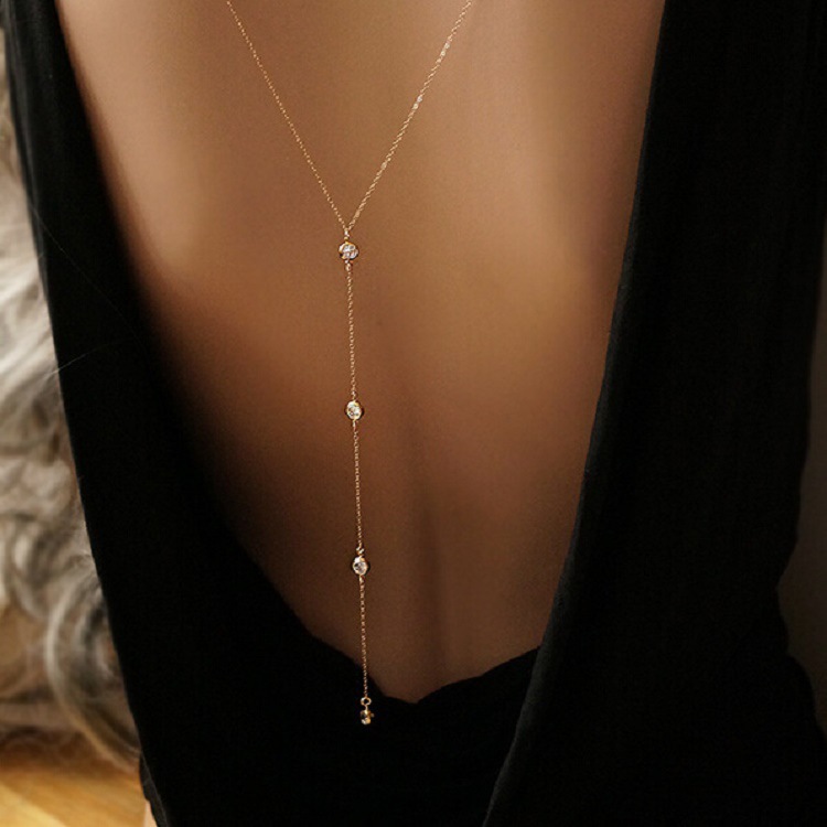 Collier chaîne arrière en stra - Body Jewelry Back avis et prix