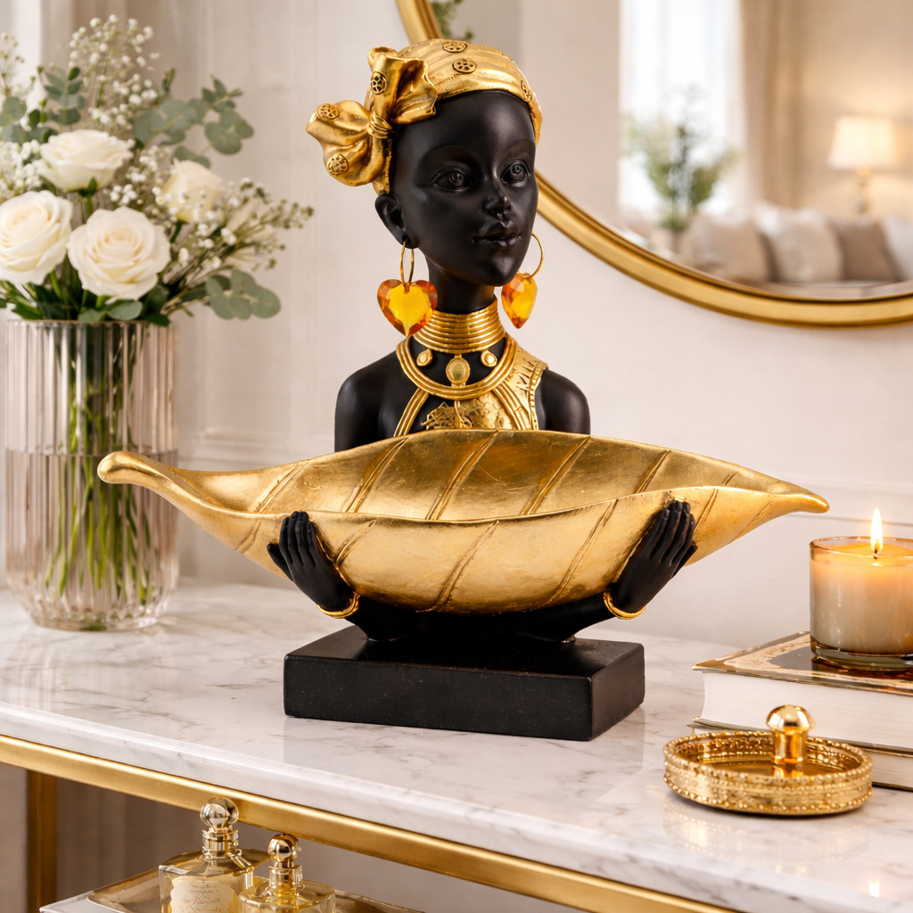 Statue en résine Femme Africai - Body Jewelry Holder avis et prix