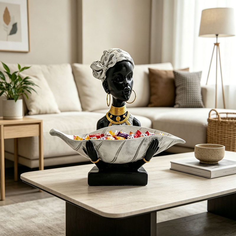 Statue en résine Femme Africai - Body Jewelry Holder avis et prix