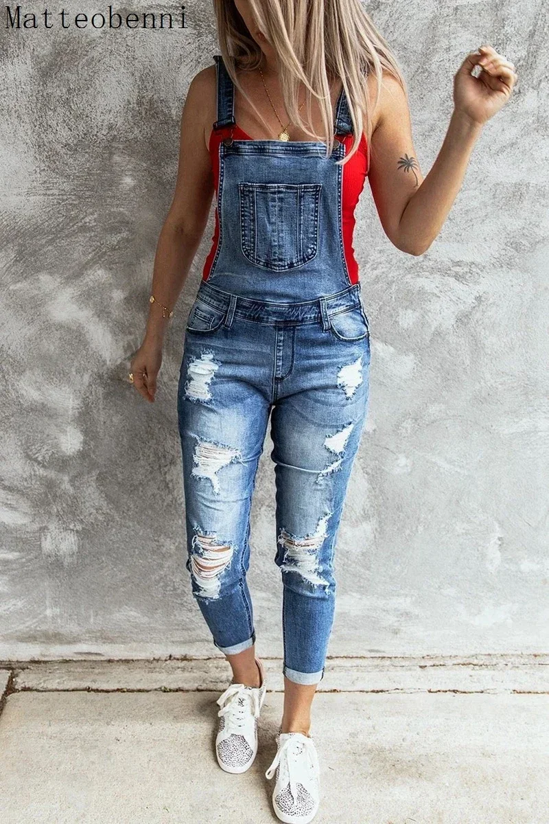 Combishort en jean déchiré pou - Body Jewelry Plus avis et prix