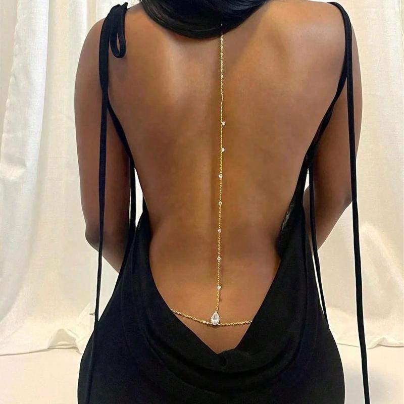 Collier chaîne arrière en zirc - Body Jewelry Back avis et prix