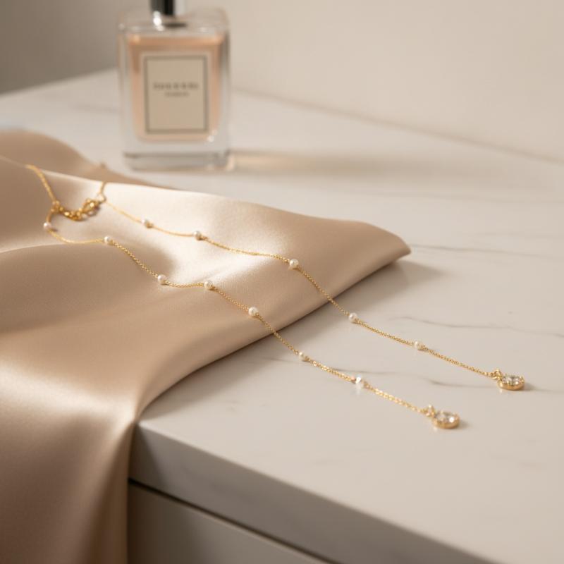 Collier chaîne arrière en zirc - Body Jewelry Back avis et prix